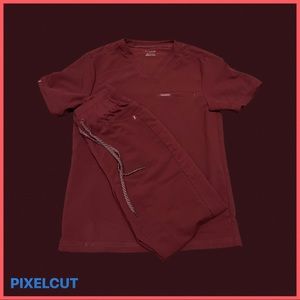 Jaanuu small mens wine scrub set